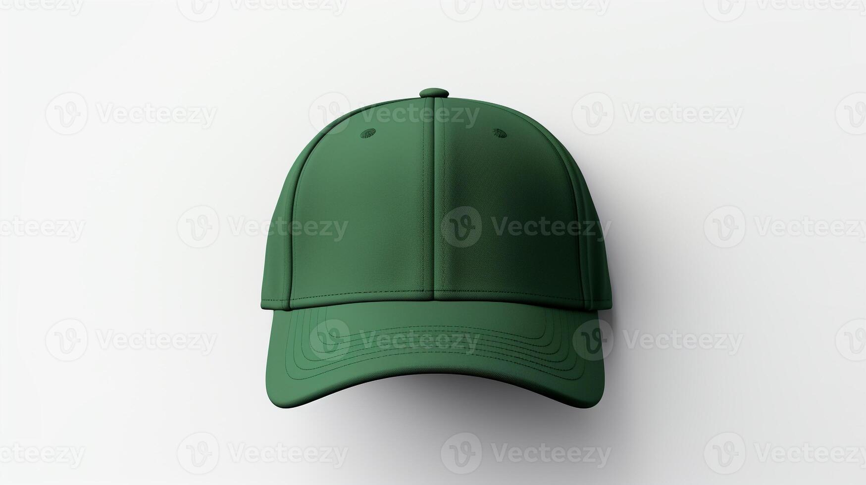 AI generated Photo of Green Baseball Cap isolated on white background. AI Generated