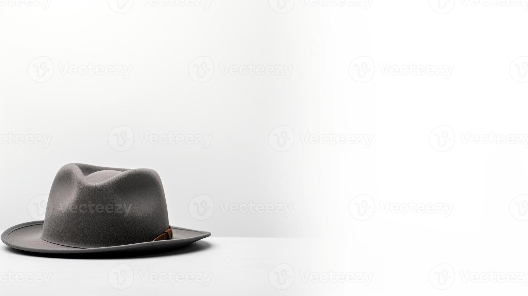 AI generated Photo of Gray Trilby Hat isolated on white background. AI Generated