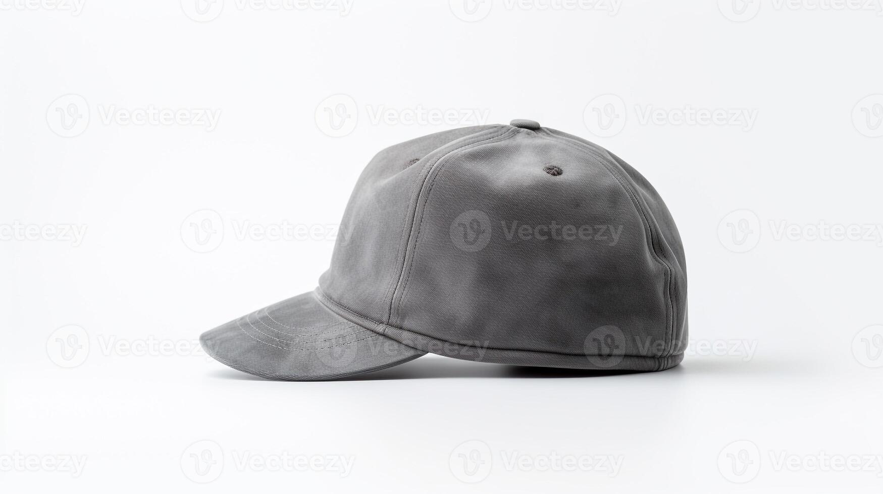 AI generated Photo of Gray Military Cap isolated on white background. AI Generated