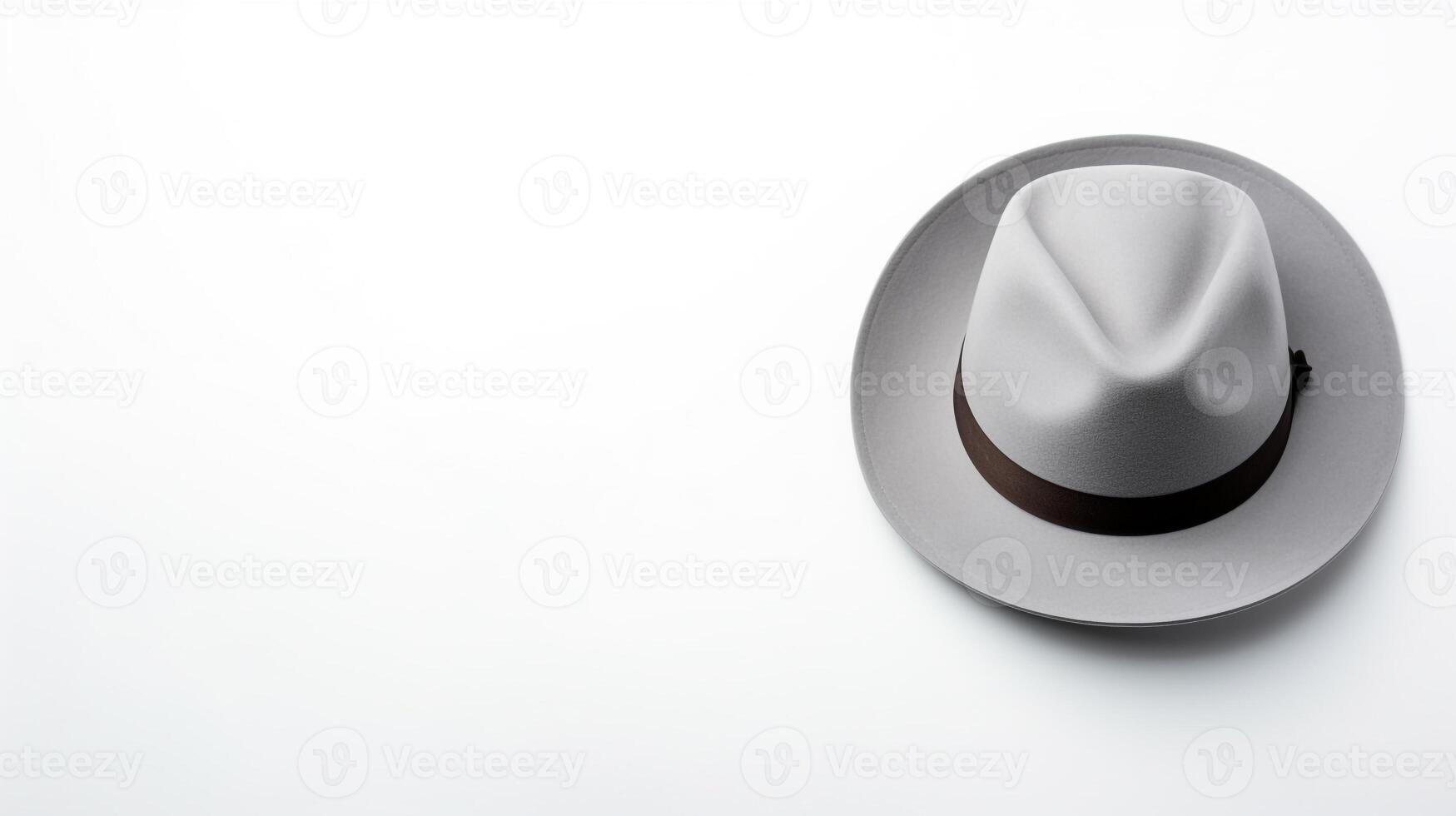 AI generated Photo of Gray Fedora Hat isolated on white background. AI Generated