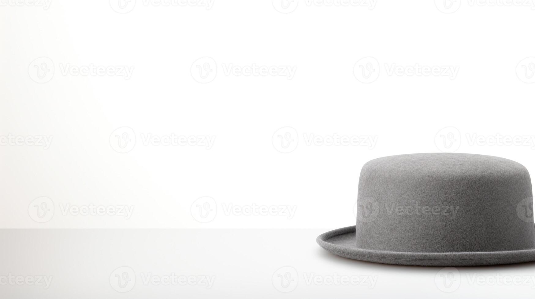 AI generated Photo of Gray Pork Pie Hat isolated on white background. AI Generated