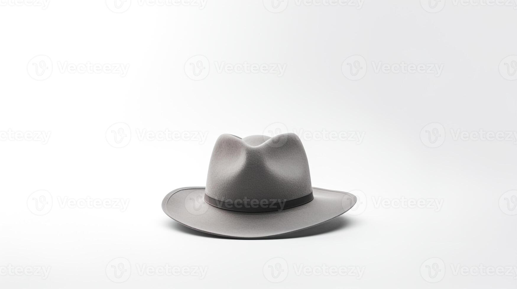 AI generated Photo of Gray Fedora Hat isolated on white background. AI Generated