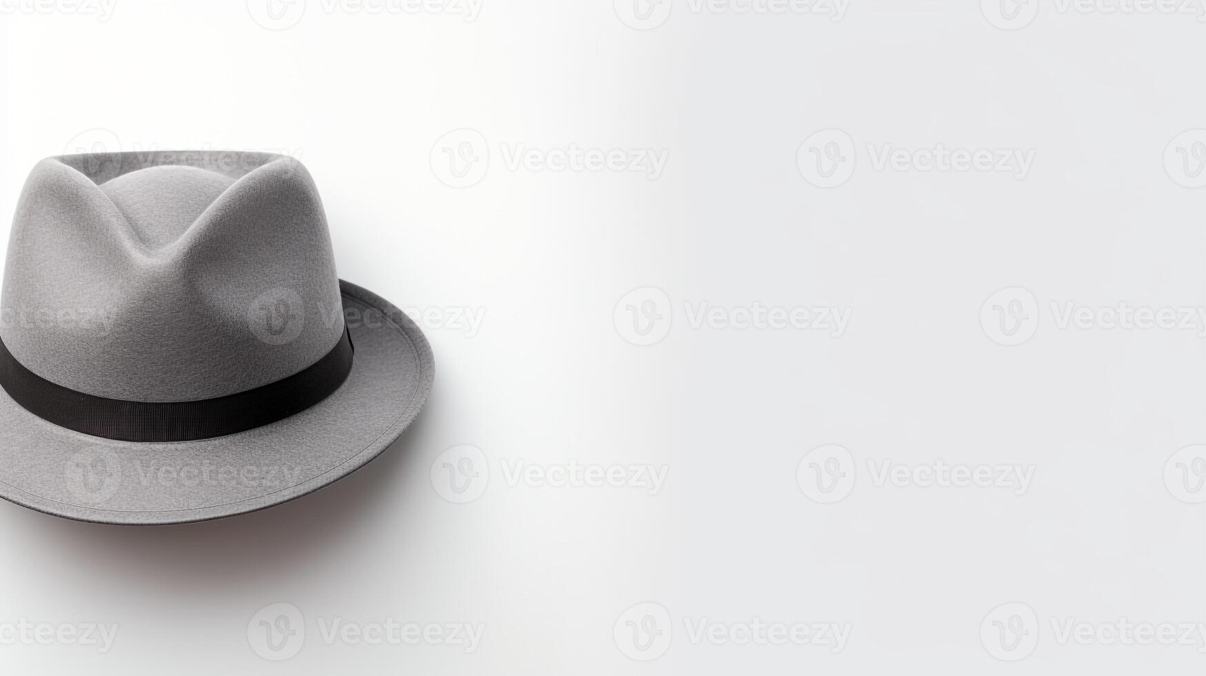 AI generated Photo of Gray Trilby Hat isolated on white background. AI Generated