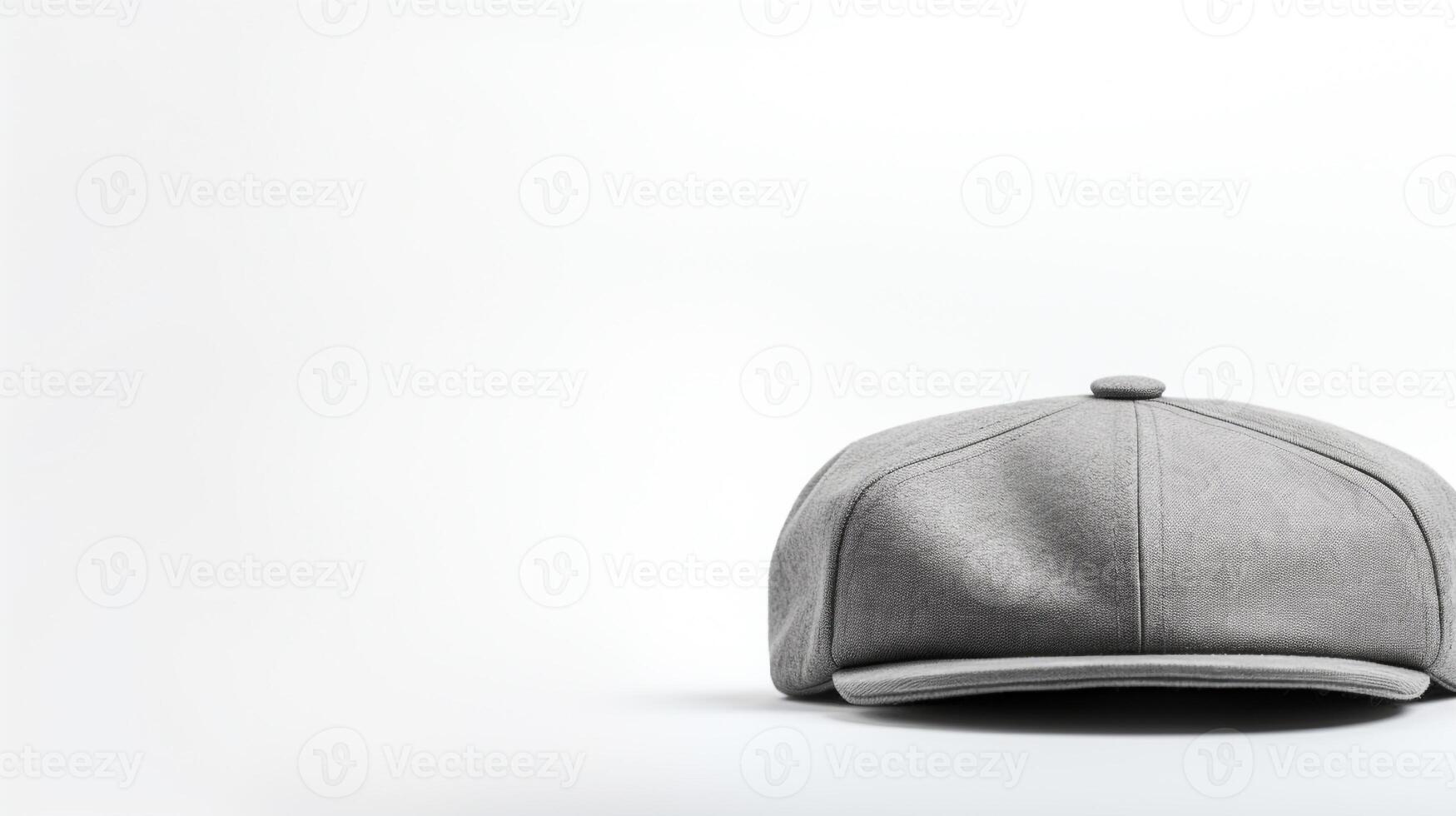 AI generated Photo of Gray Flat Cap isolated on white background. AI Generated