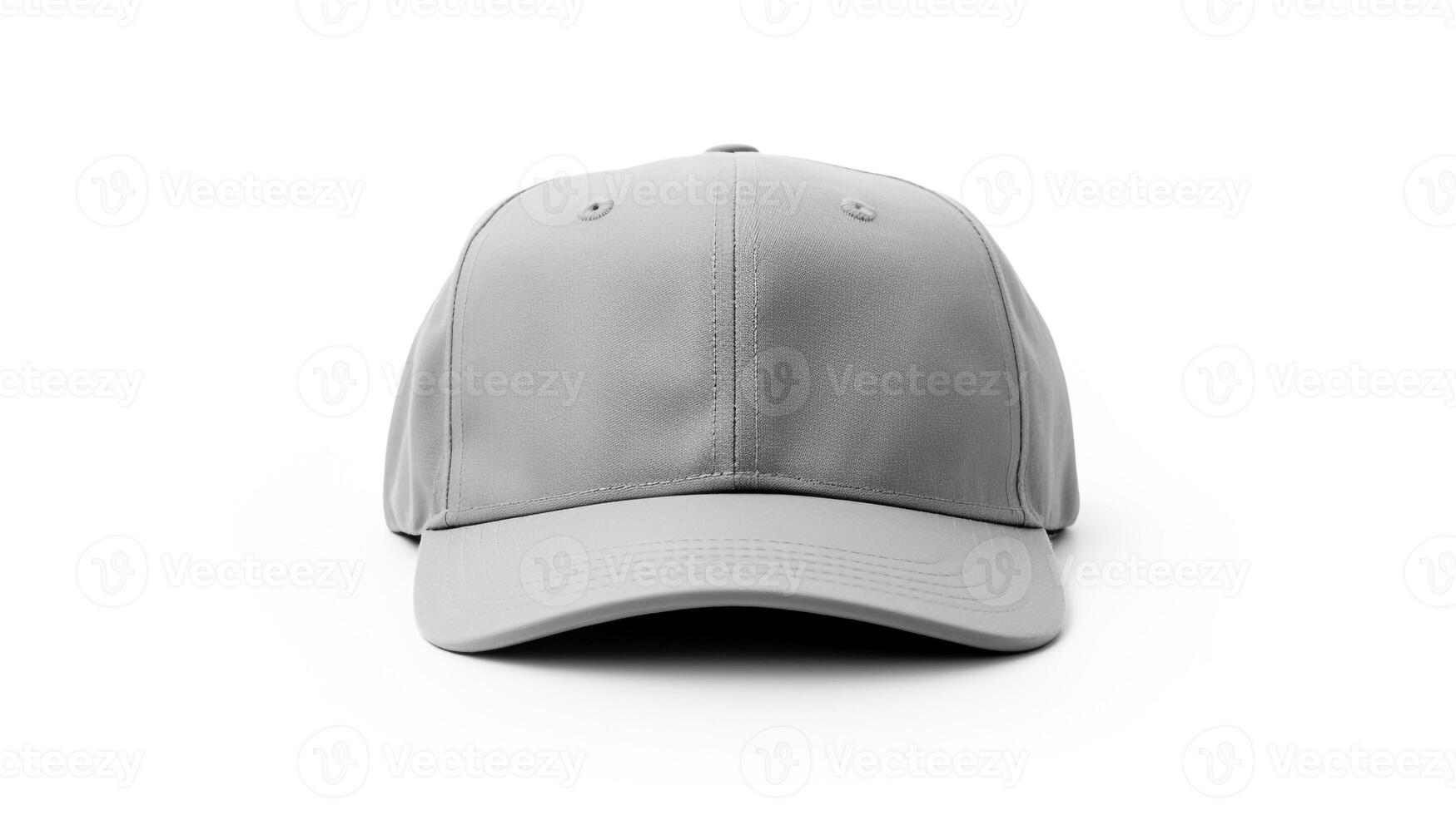 AI generated Photo of Gray Military Cap isolated on white background. AI Generated