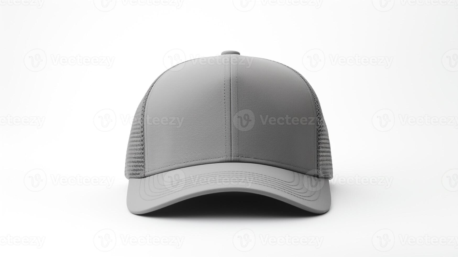 AI generated Photo of Gray Trucker Cap isolated on white background. AI Generated