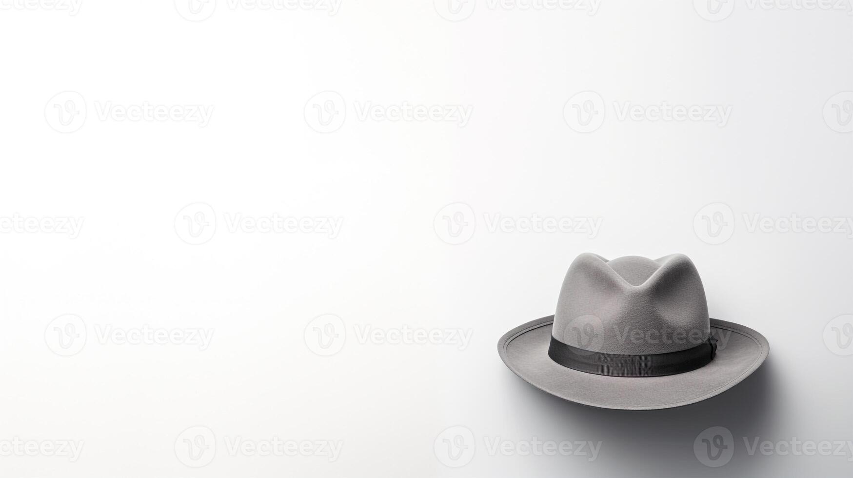 AI generated Photo of Gray Fedora Hat isolated on white background. AI Generated