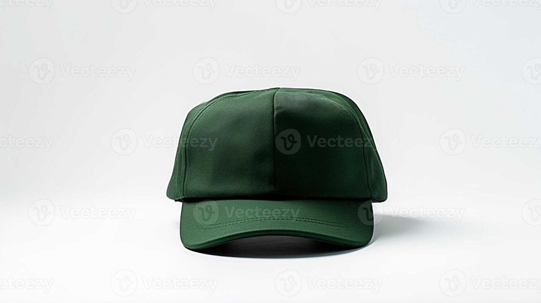 AI generated Photo of Dark Green Military Cap isolated on white background. AI Generated