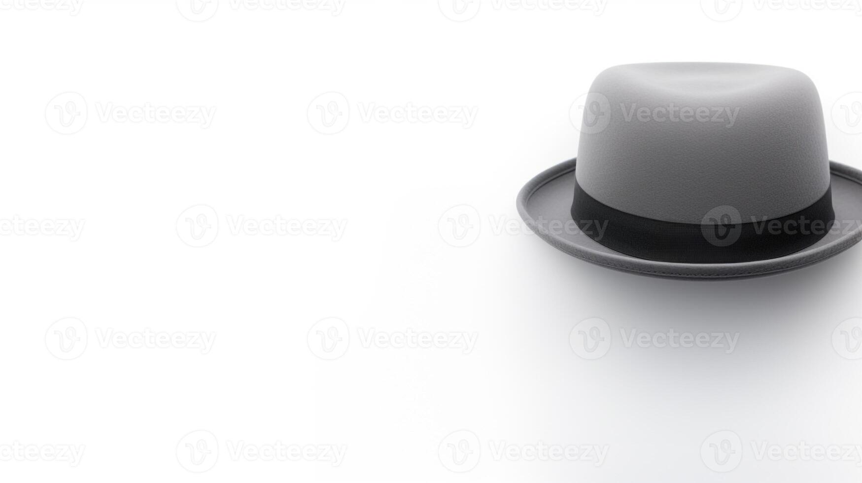 AI generated Photo of Gray Bowler Hat isolated on white background. AI Generated