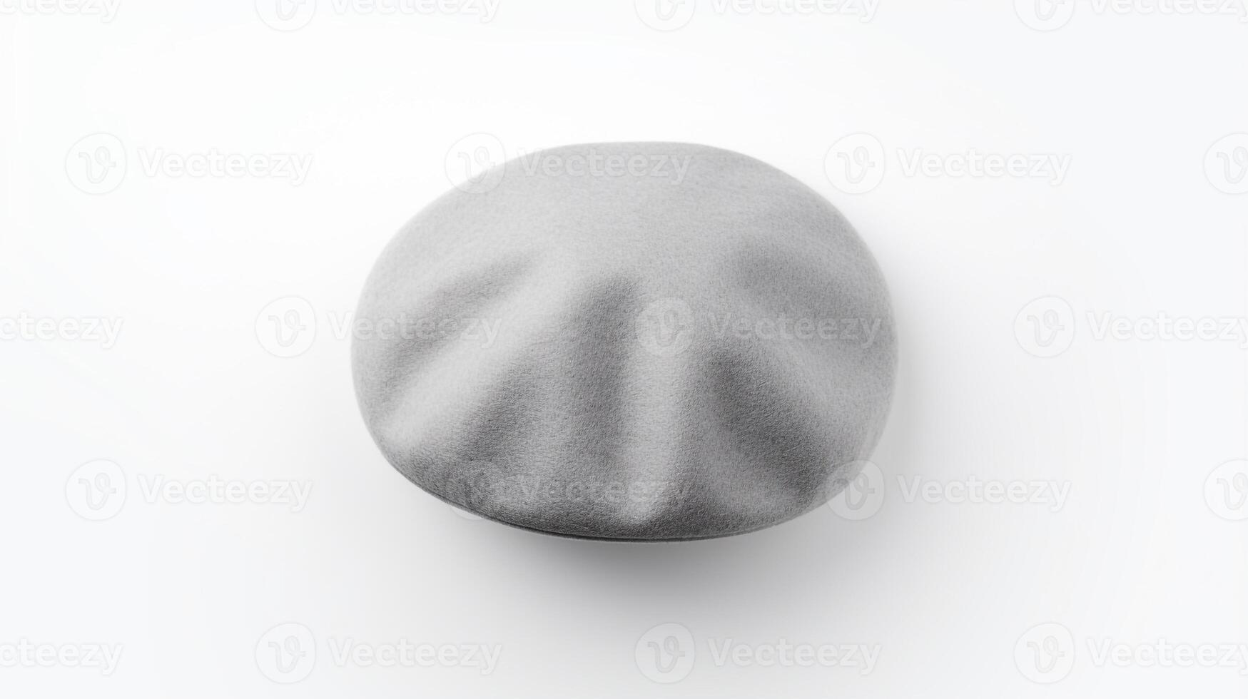 AI generated Photo of Gray Beret Hat isolated on white background. AI Generated