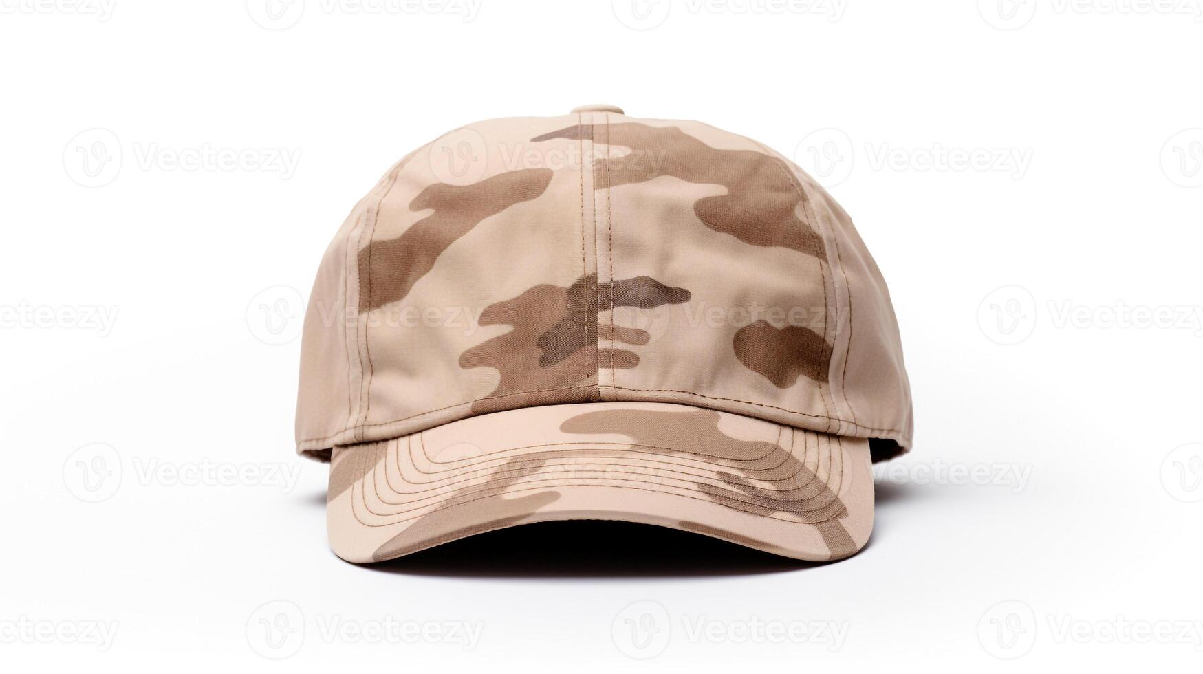 AI generated Photo of Desert Camo Military Cap isolated on white background. AI Generated