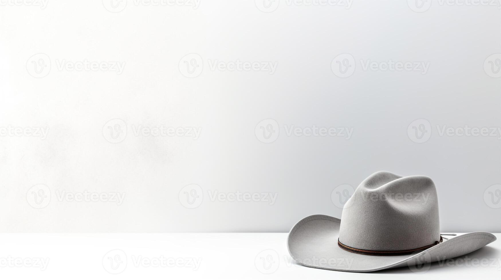 AI generated Photo of Gray Cowboy Hat isolated on white background. AI Generated