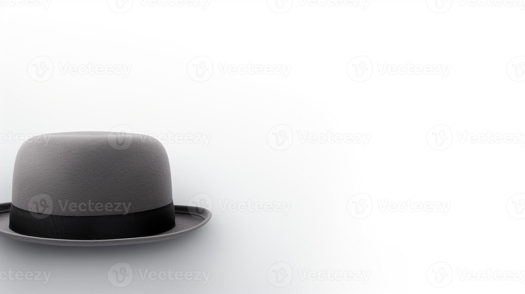 AI generated Photo of Gray Bowler Hat isolated on white background. AI Generated