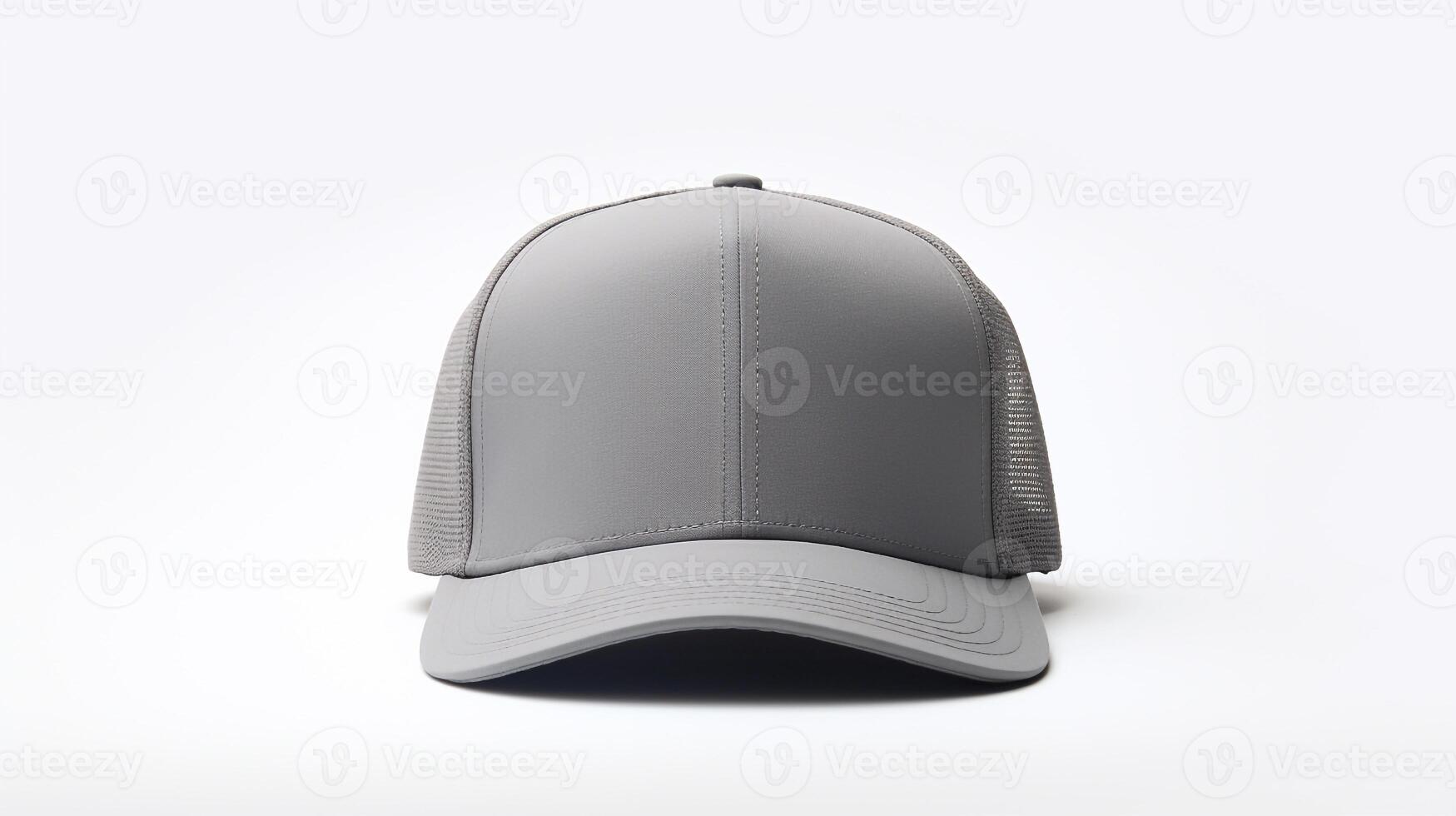 AI generated Photo of Gray Trucker Cap isolated on white background. AI Generated