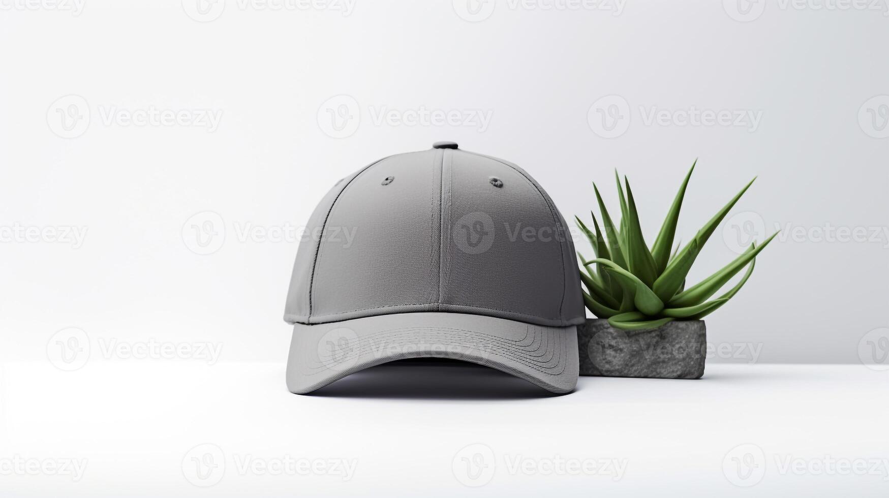 AI generated Photo of Gray Fitted Cap isolated on white background. AI Generated