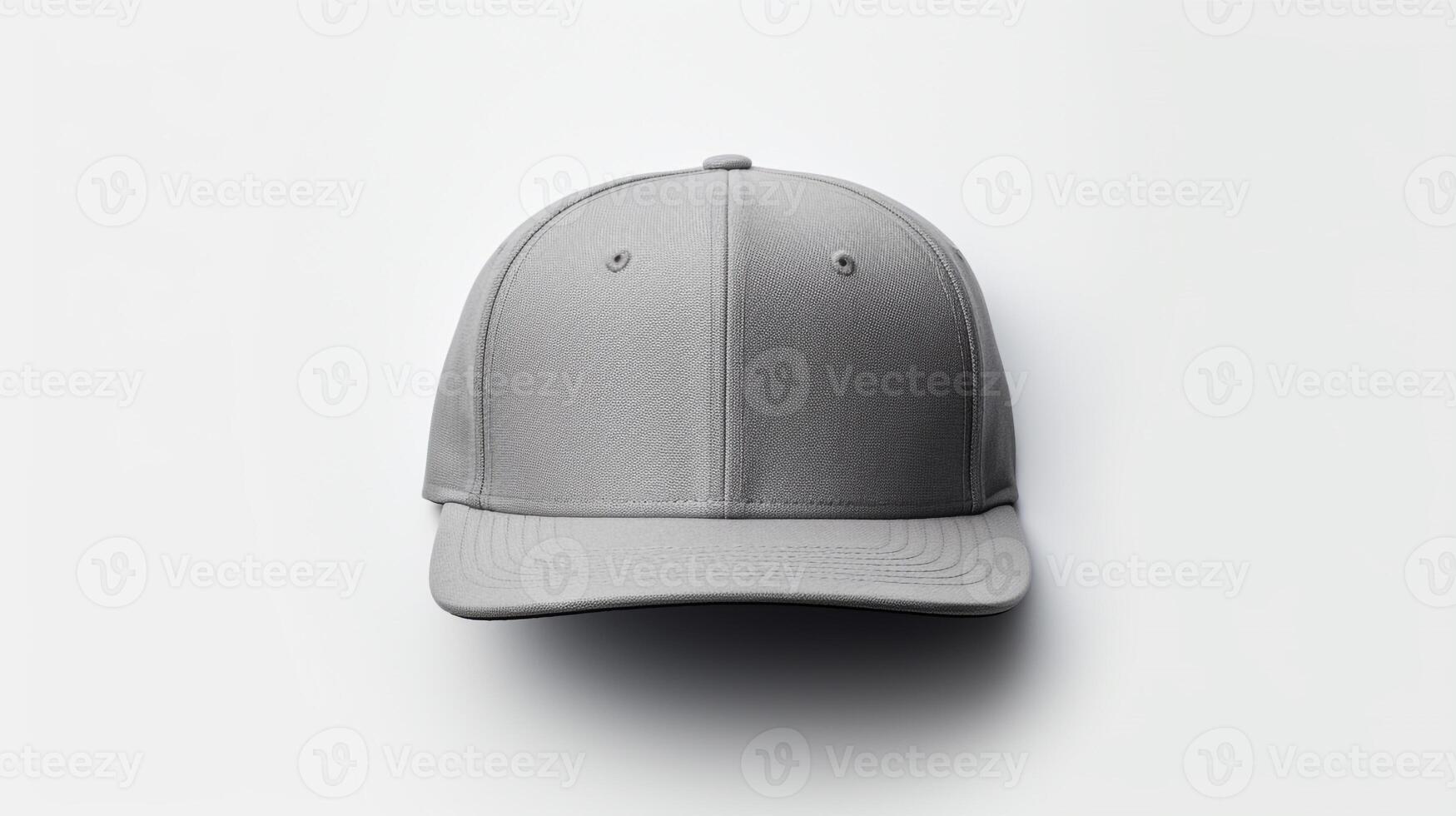AI generated Photo of Gray Fitted Cap isolated on white background. AI Generated