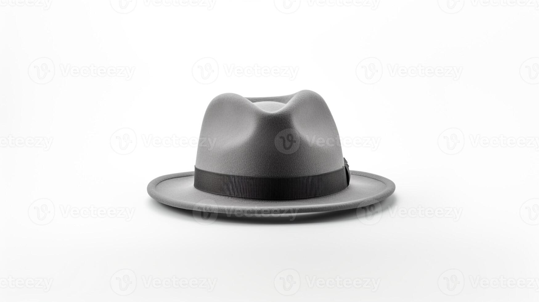 AI generated Photo of Gray Trilby Hat isolated on white background. AI Generated