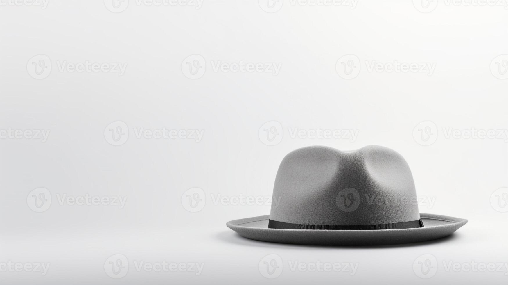 AI generated Photo of Gray Trilby Hat isolated on white background. AI Generated