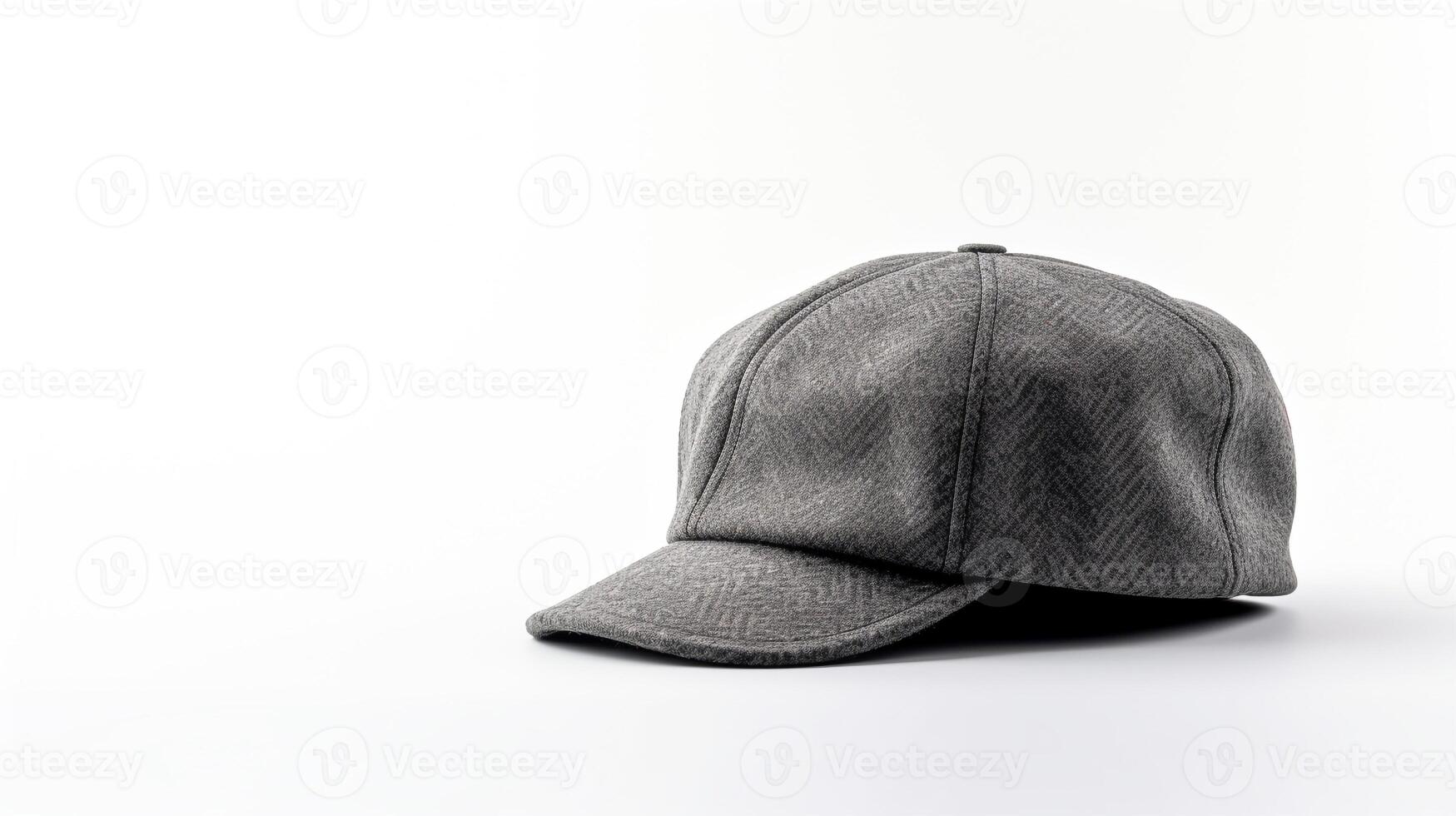 AI generated Photo of Gray Newsboy Cap isolated on white background. AI Generated