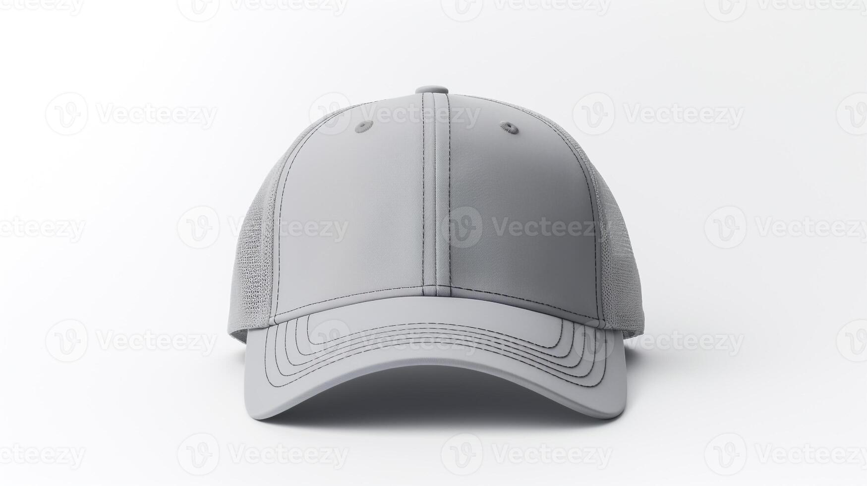 AI generated Photo of Gray Trucker Cap isolated on white background. AI Generated
