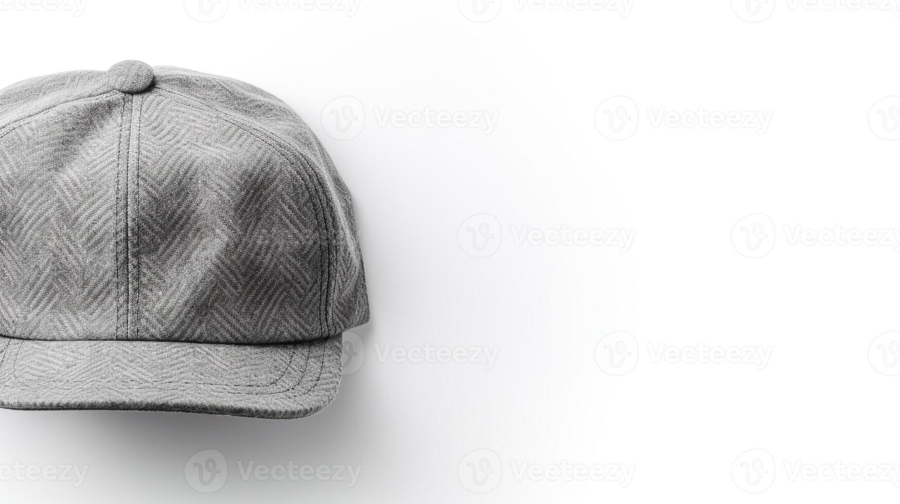 AI generated Photo of Gray Newsboy Cap isolated on white background. AI Generated