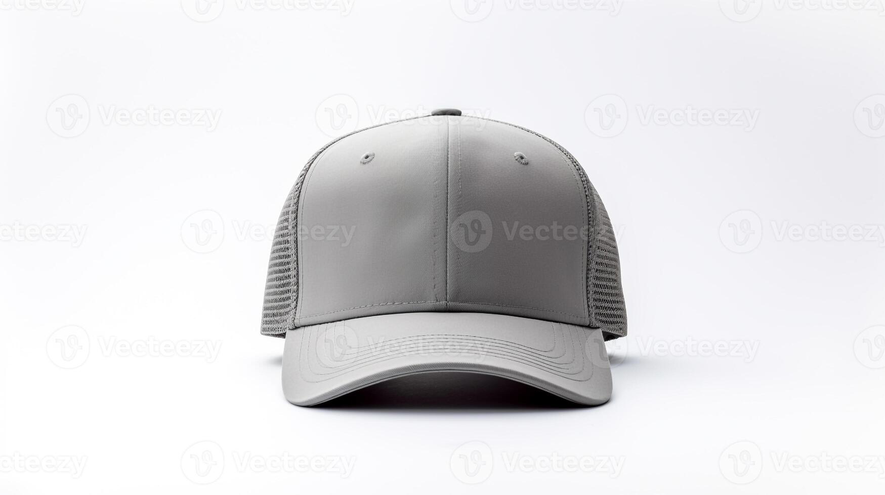 AI generated Photo of Gray Trucker Cap isolated on white background. AI Generated