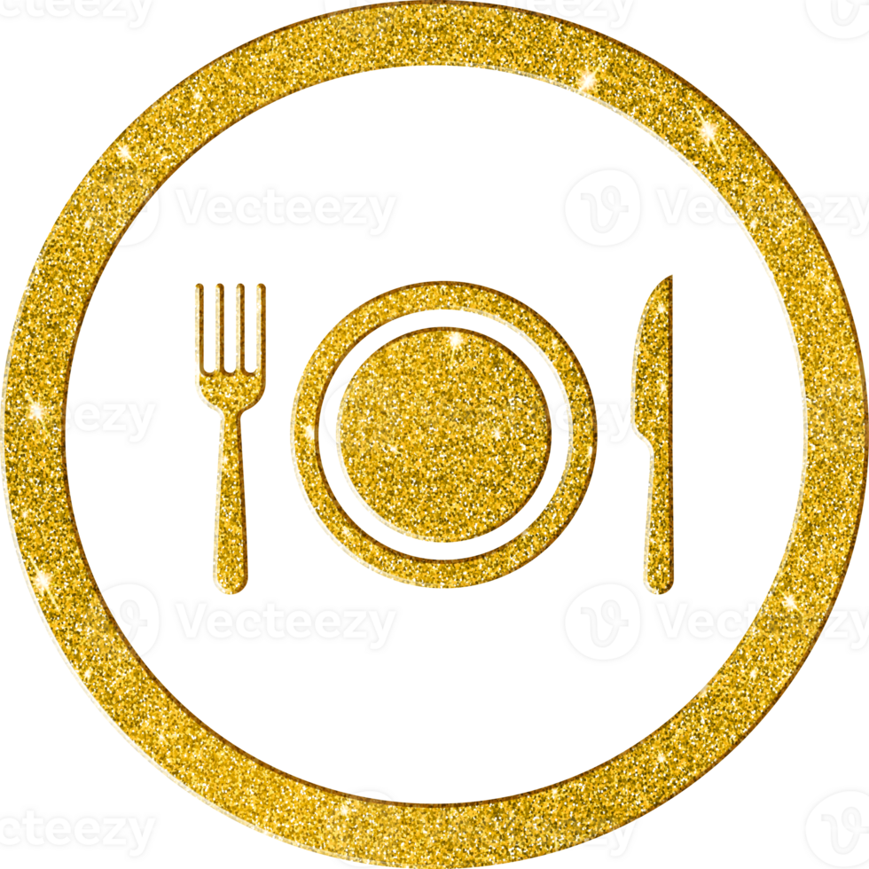 Gold Glitter Dining Set Icon png