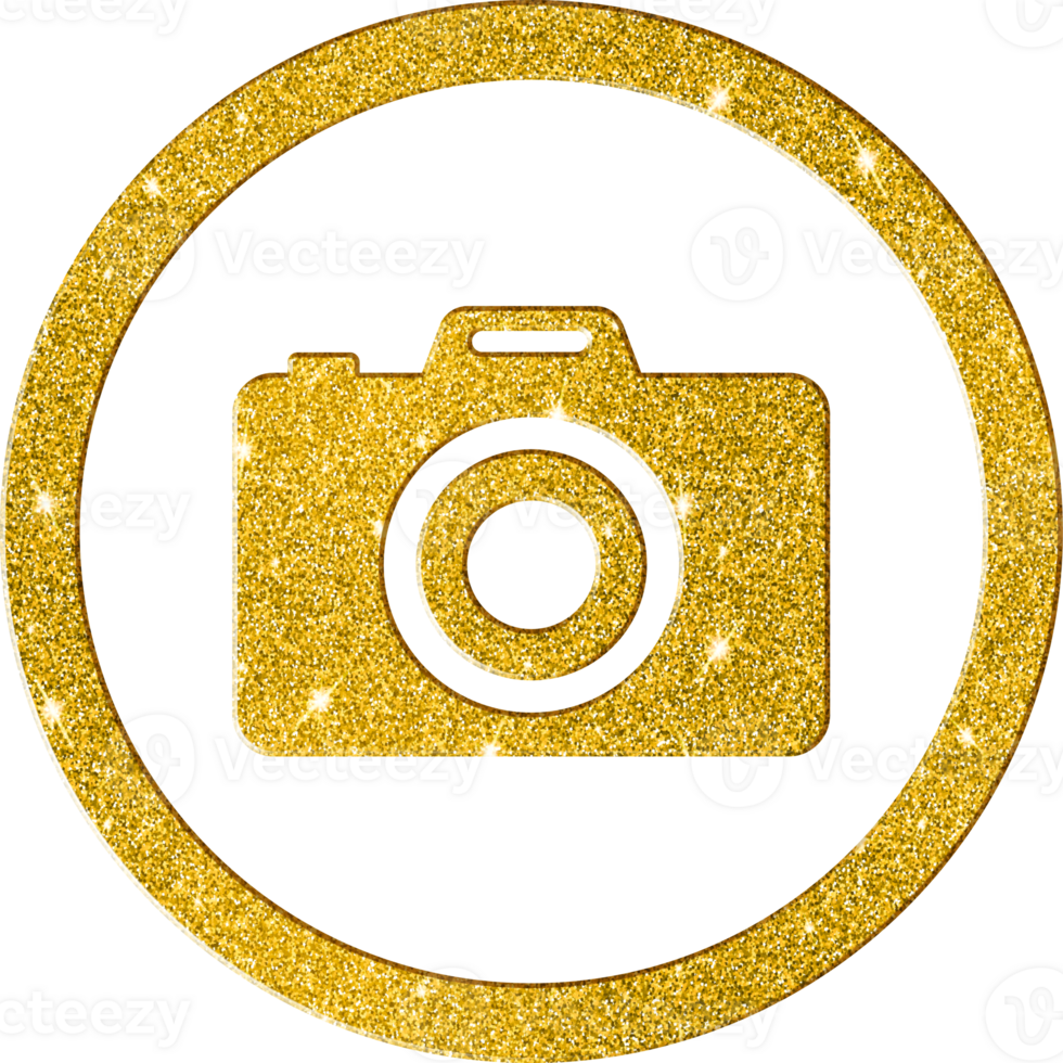 Luxurious Gold Glitter Digital Camera Icon png