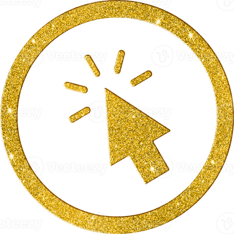 Gold Glitter Cursor Click Icon png