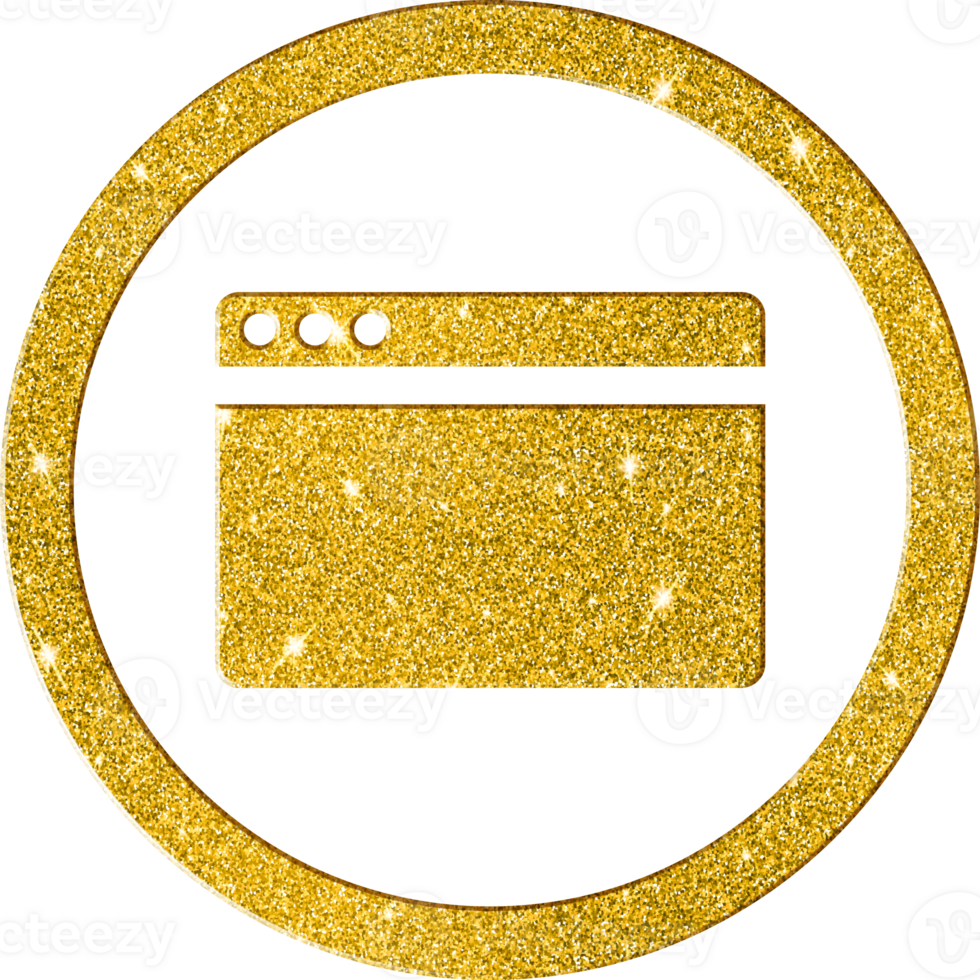 Shiny Gold Web Browser Icon - Internet Navigation Symbol png