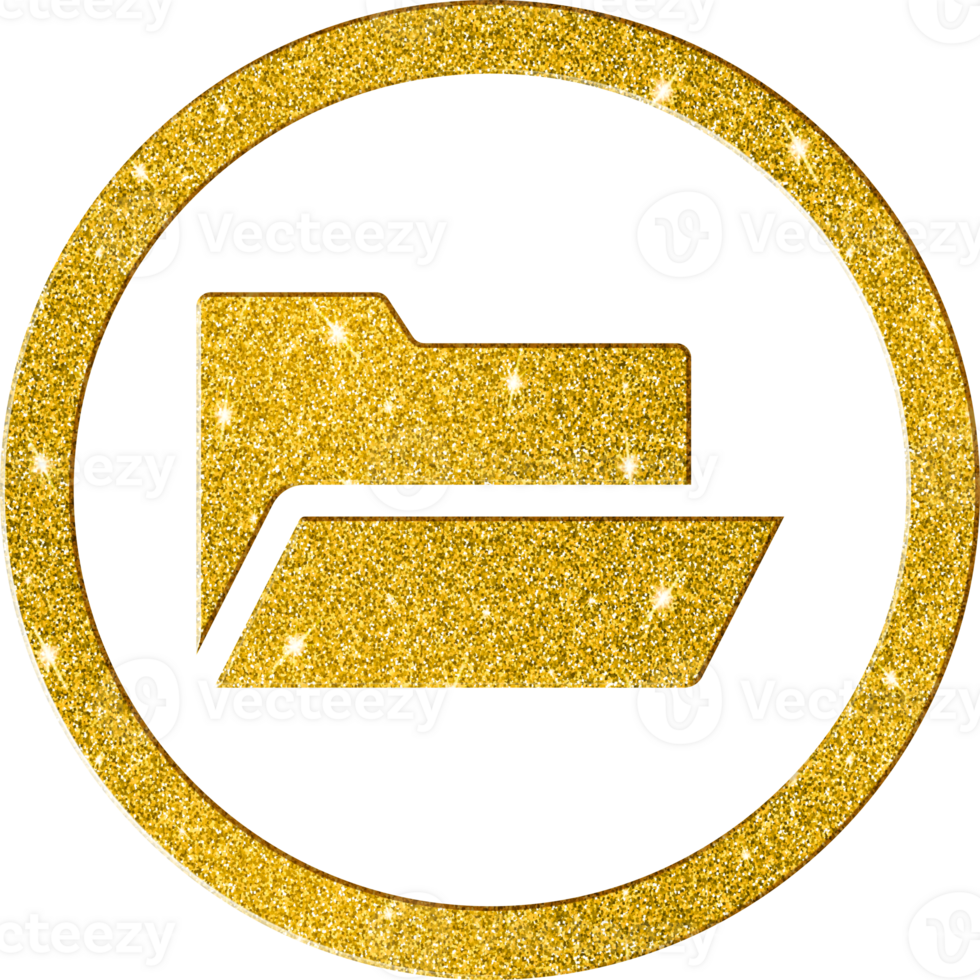 Glittering Gold Folder Icon - Document Storage Symbol png