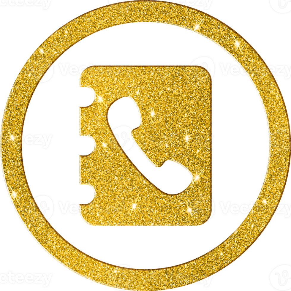 Gold Glitter Contact List Icon for Personal Directory png