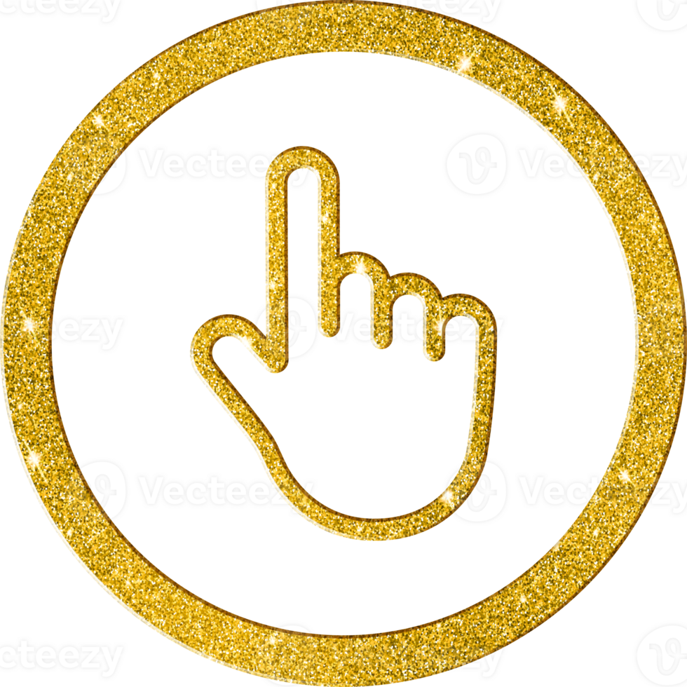 Gold Glitter Click Gesture Icon png
