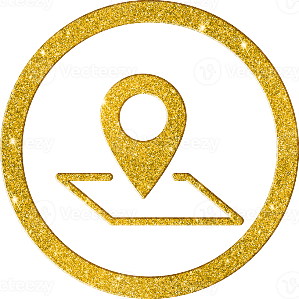Golden Glitter Location Map Pin Icon png