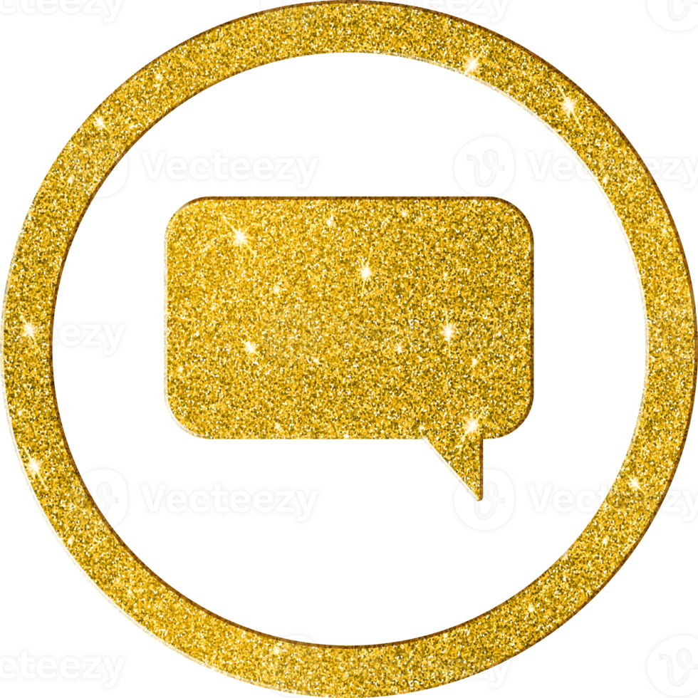 Gold Glitter Speech Bubble Icon png