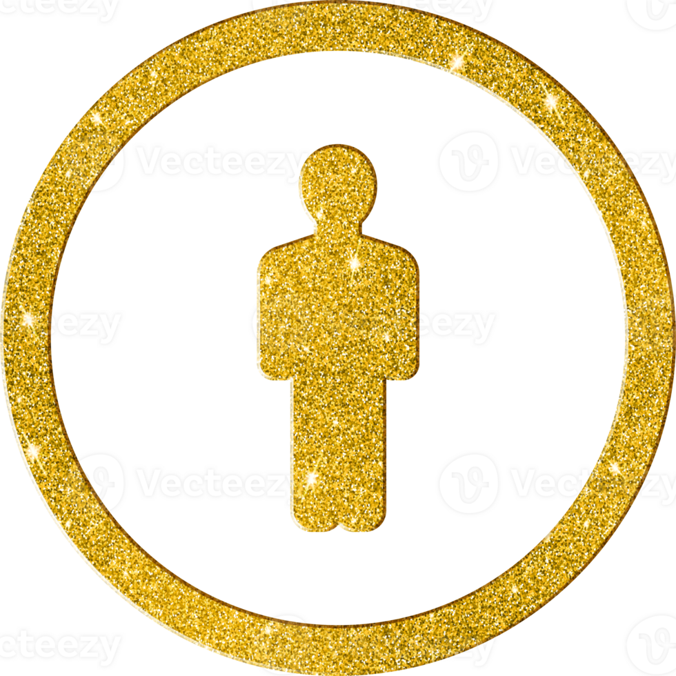 Luxury Gold Glitter User Profile Icon png