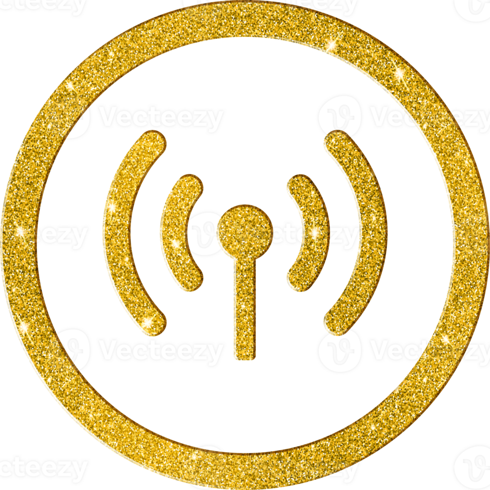 Sparkling Gold Signal Strength Icon - Strong Network Coverage Symbol png