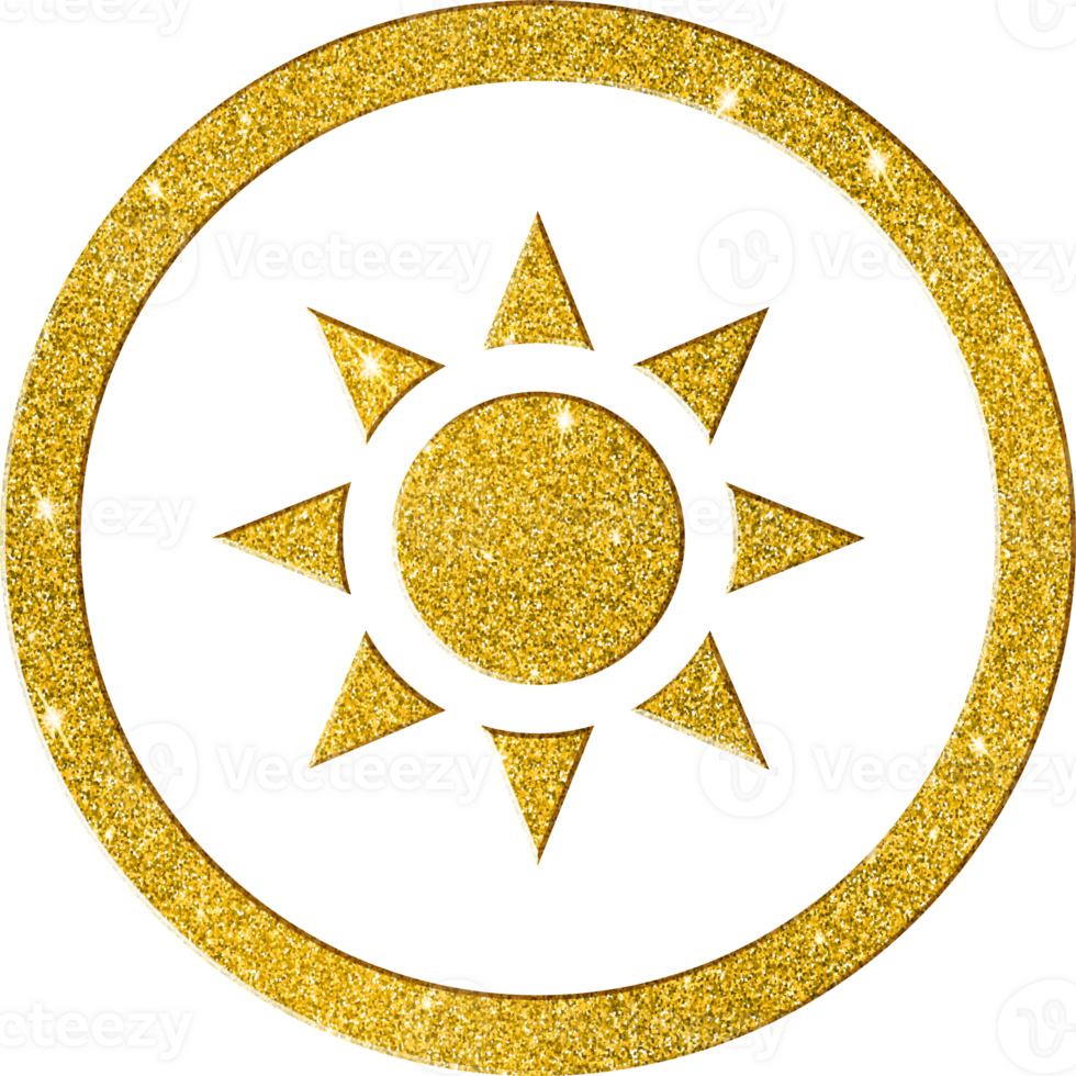 Shiny Gold Sun Icon - Bright Celestial Body Symbol png