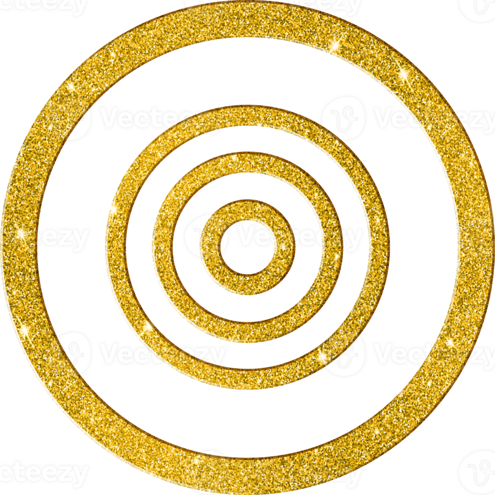 Premium Golden Target Icon Sparkling Bullseye and Aim Symbol png