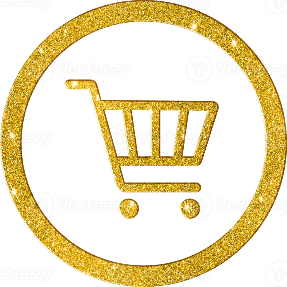 Shimmering Gold Shopping Cart Icon png