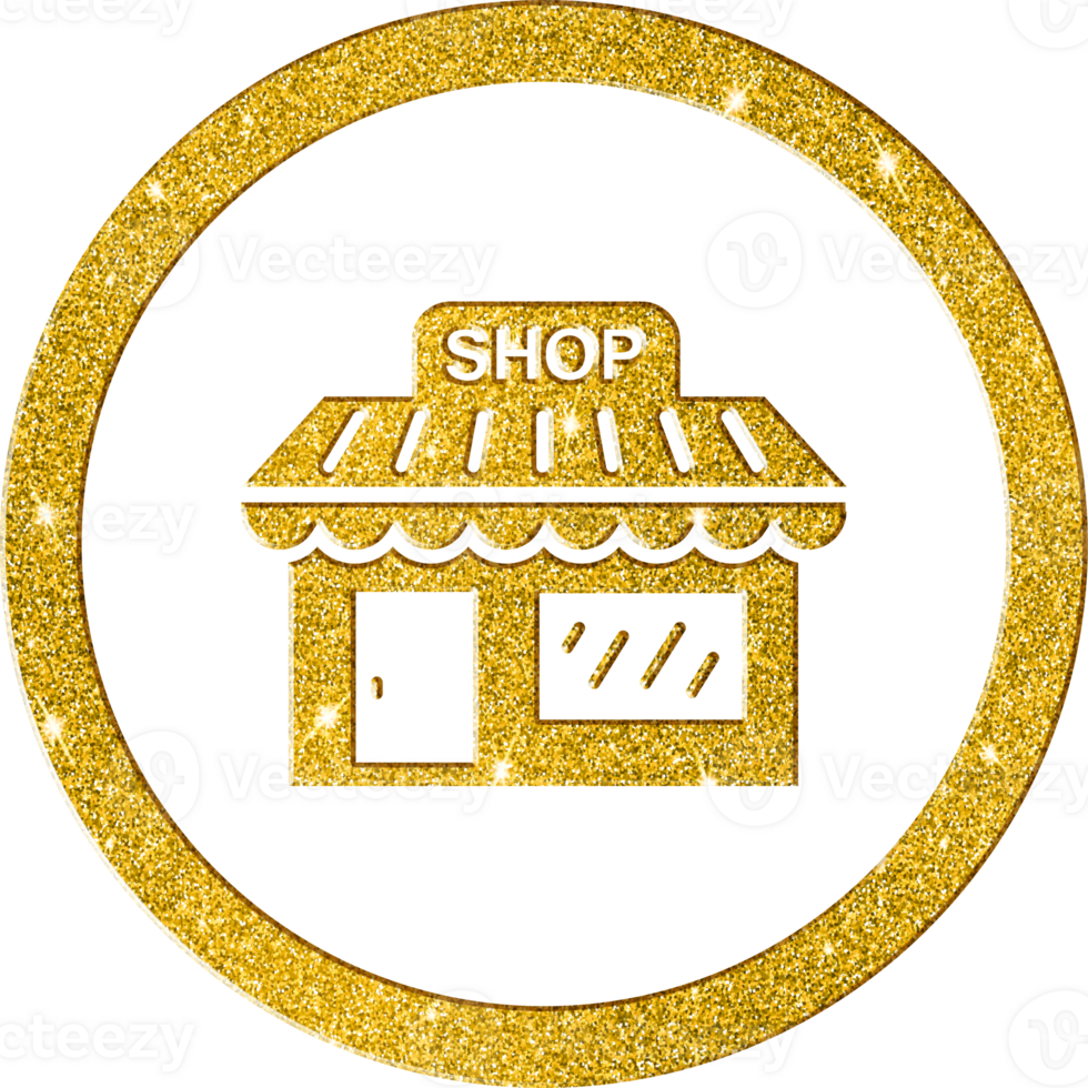 Shimmering Gold Glitter Shop Icon png