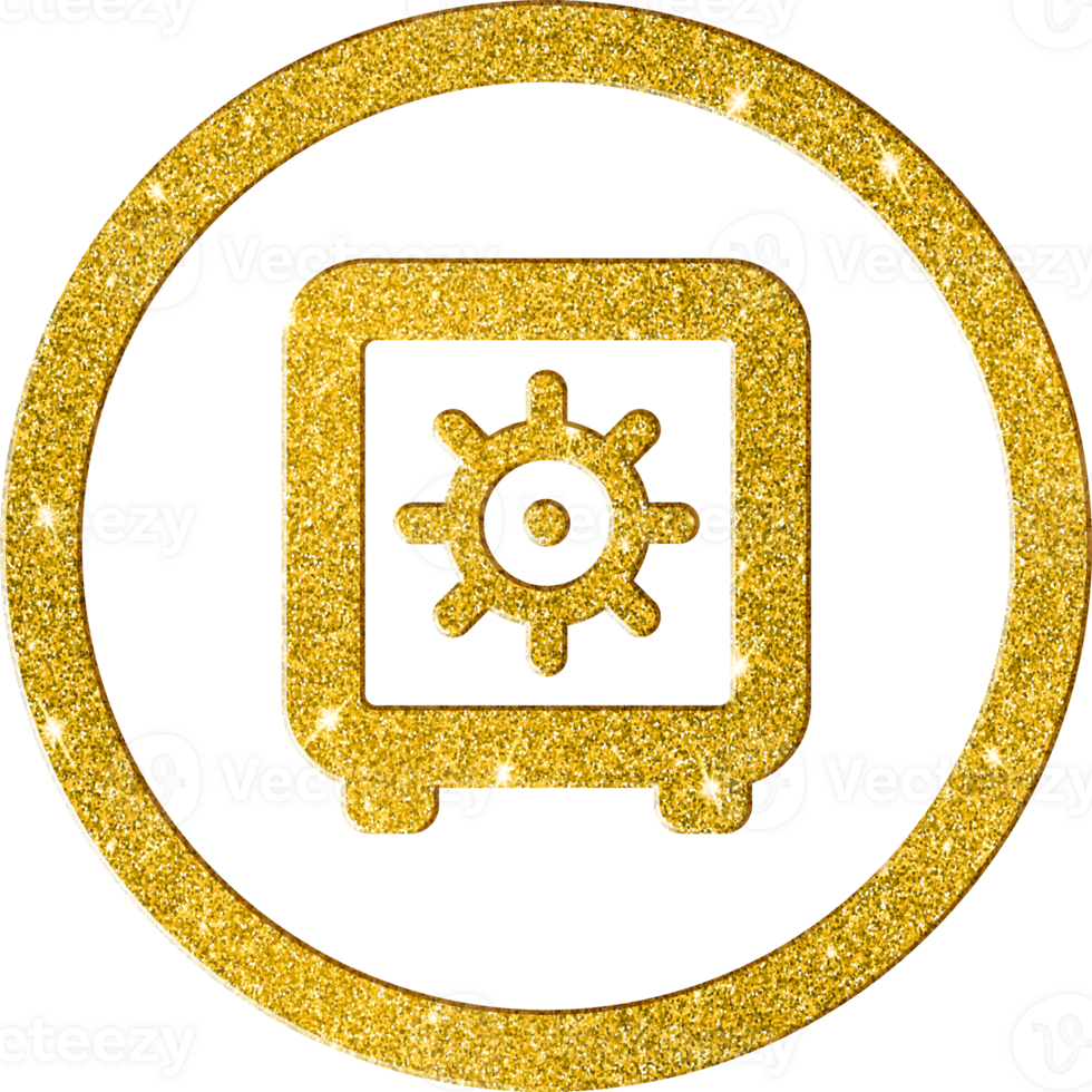 Gold Sparkle Safety Deposit Box Icon png
