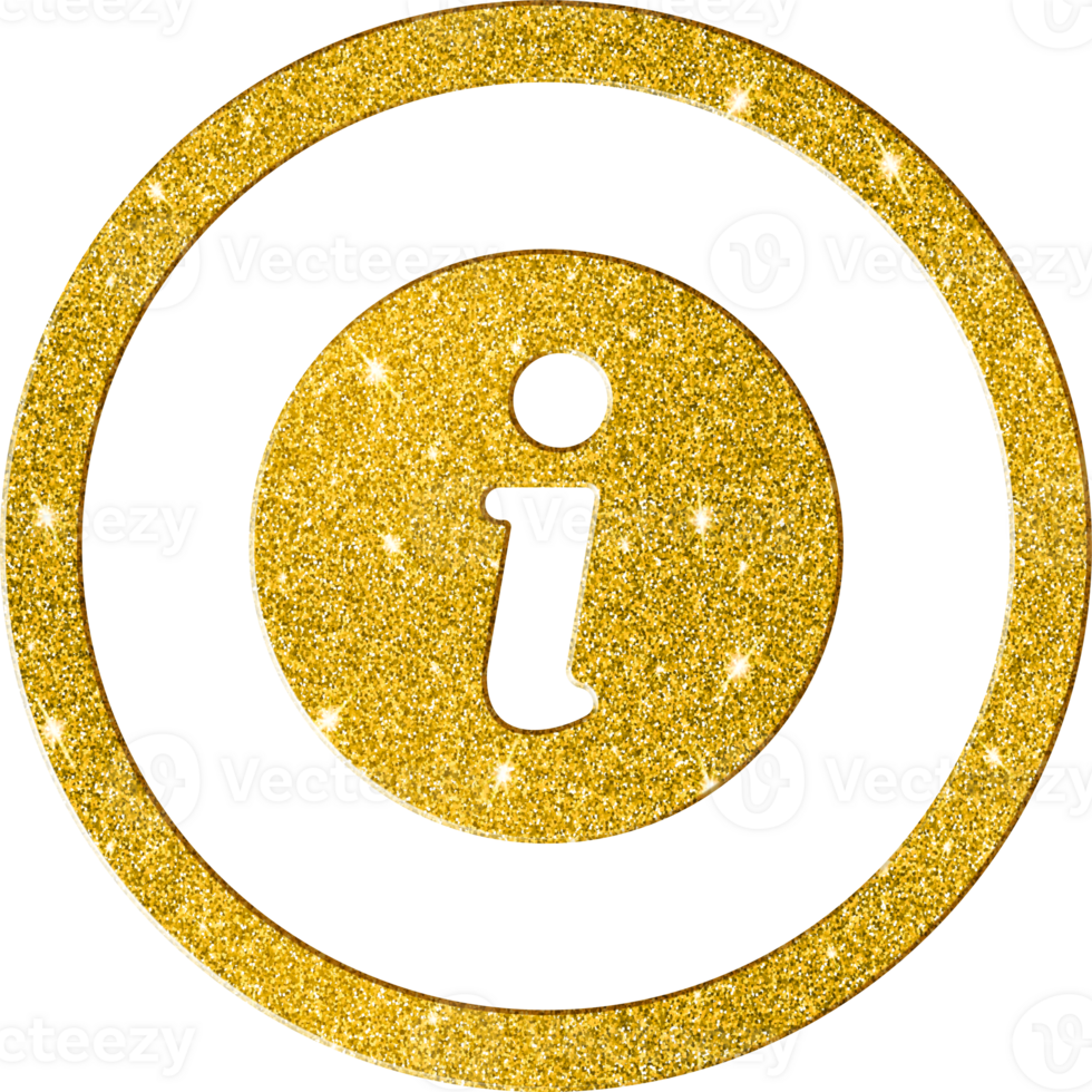 Shimmering Gold Glitter Information Symbol Icon png