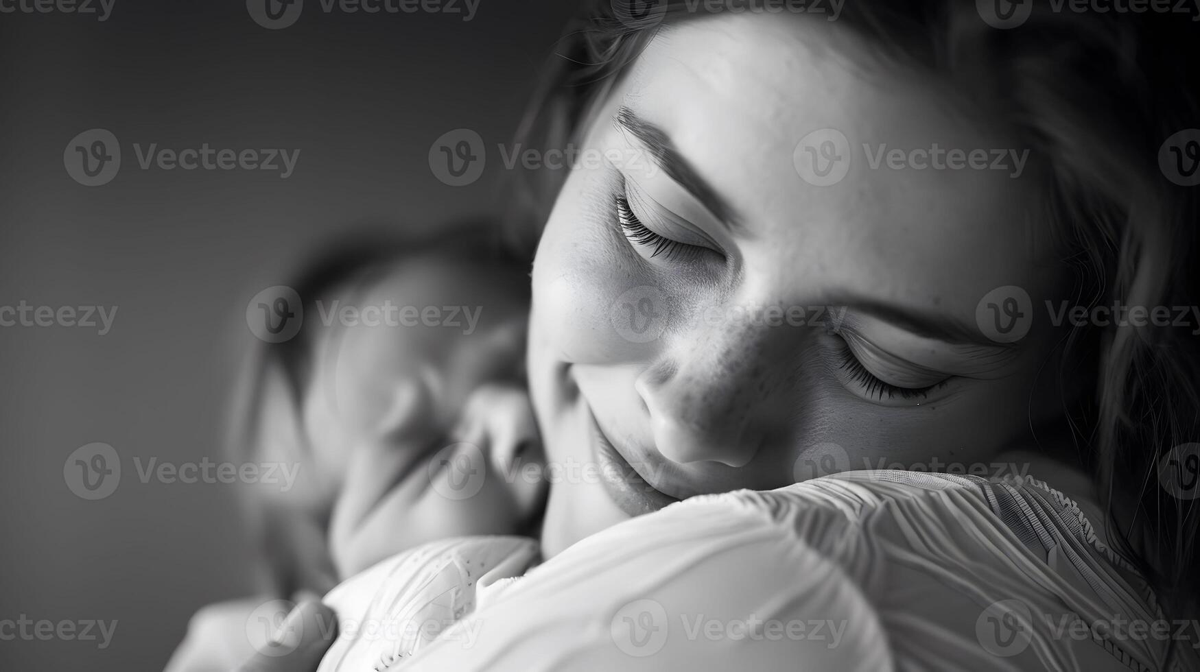 AI generated Moms first hug with newborn photo