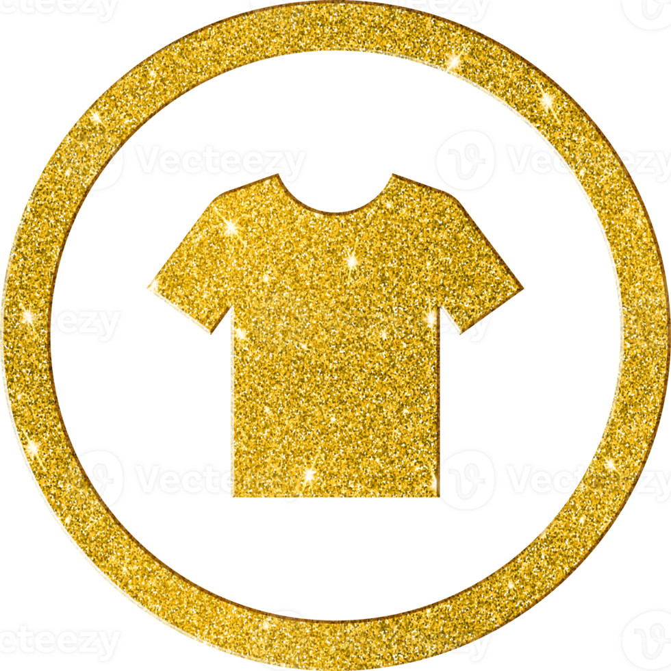 Shiny Gold T-Shirt Icon - Fashionable Apparel Symbol png