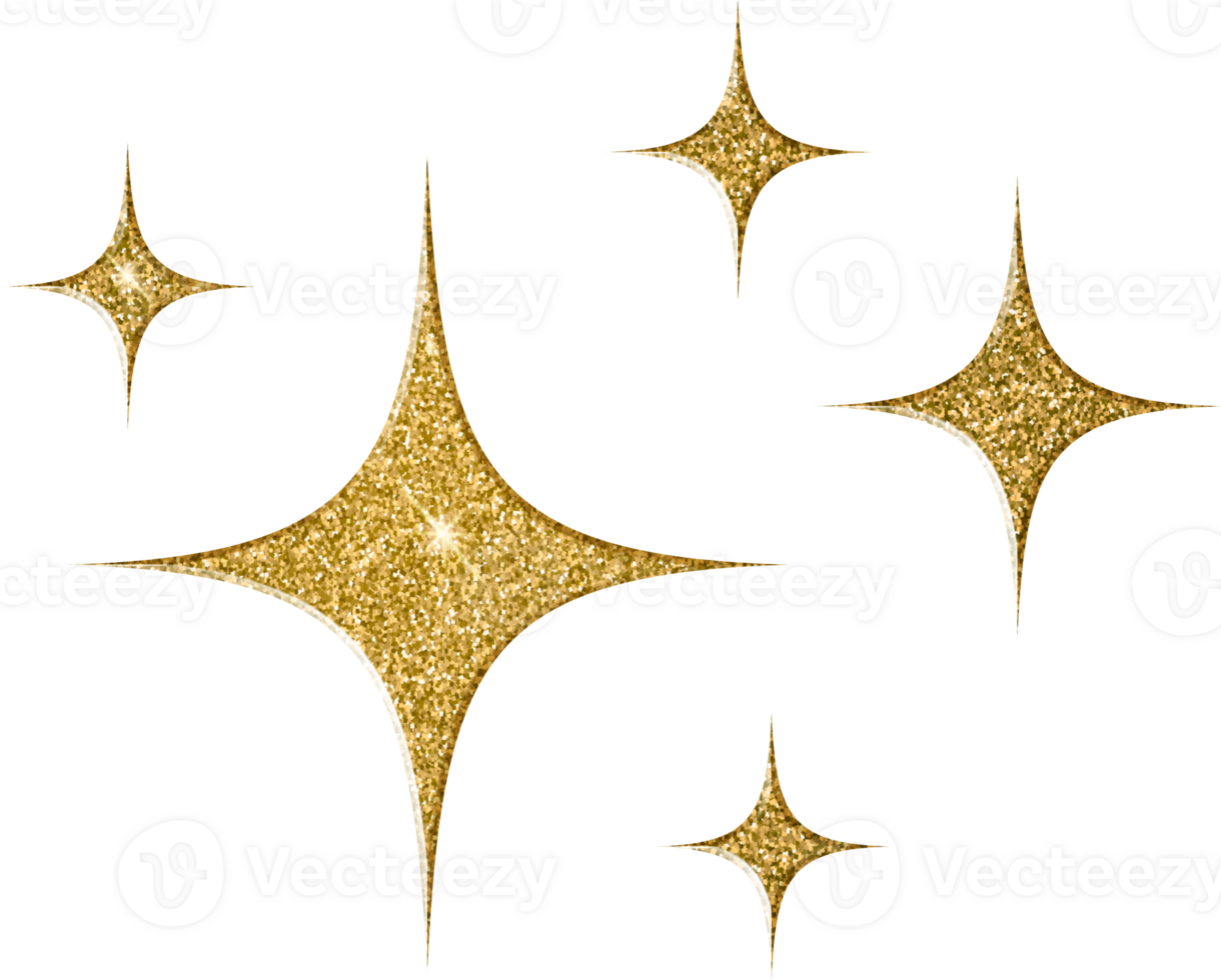 Gold Glitter Celestial Star Grouping png