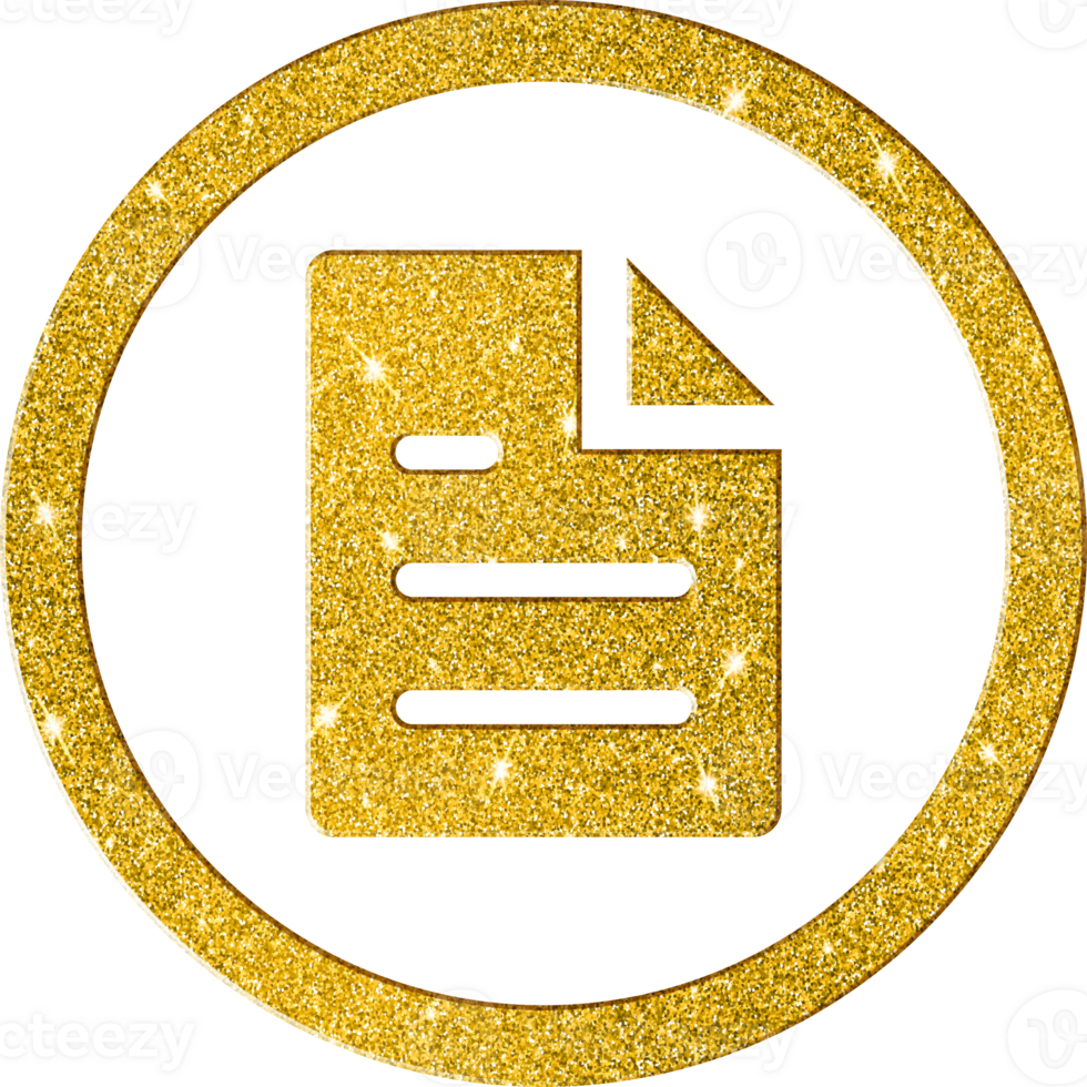 Golden Glitter Document File Icon png
