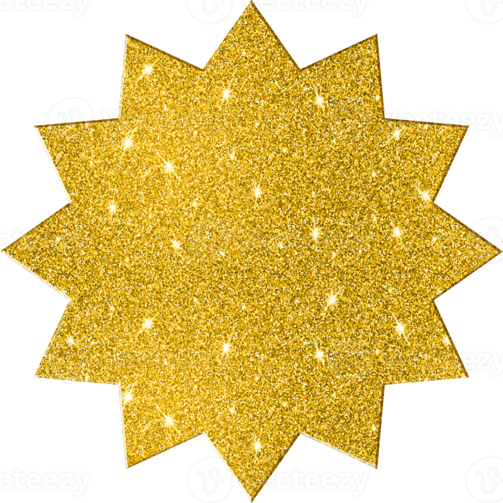 Star Burst  Shape Gold Glitter 3D Premium Elegant Sparkling Decorative Lustrous Chic Basic Shapes png