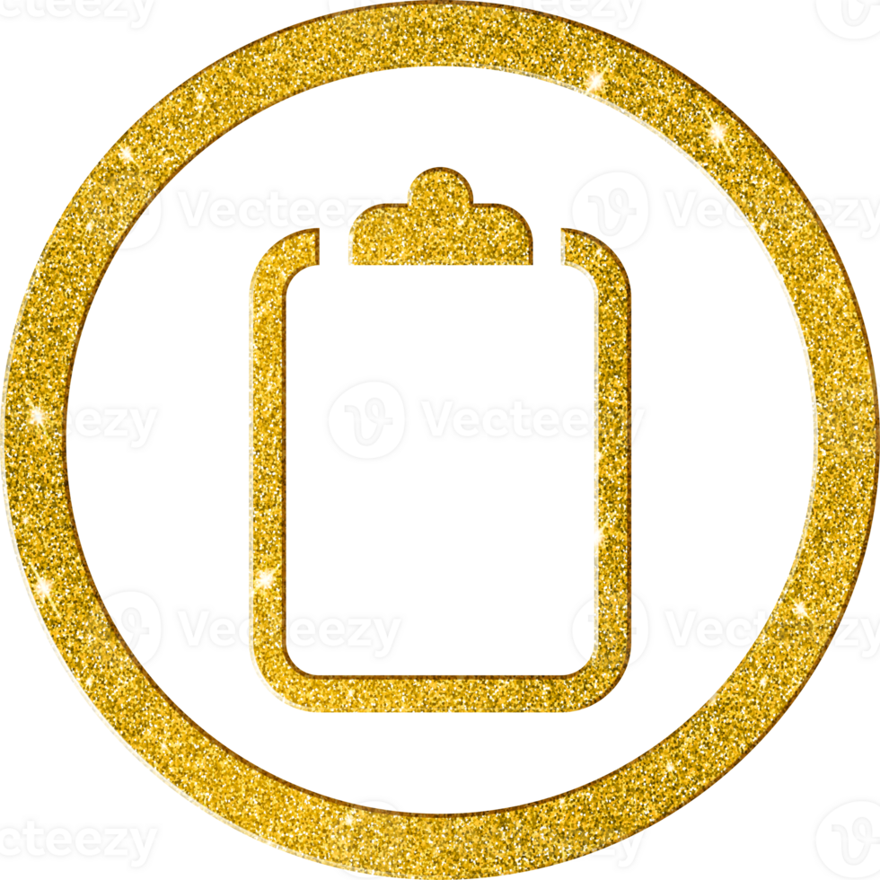 Deluxe Gold Glitter Clipboard Icon png