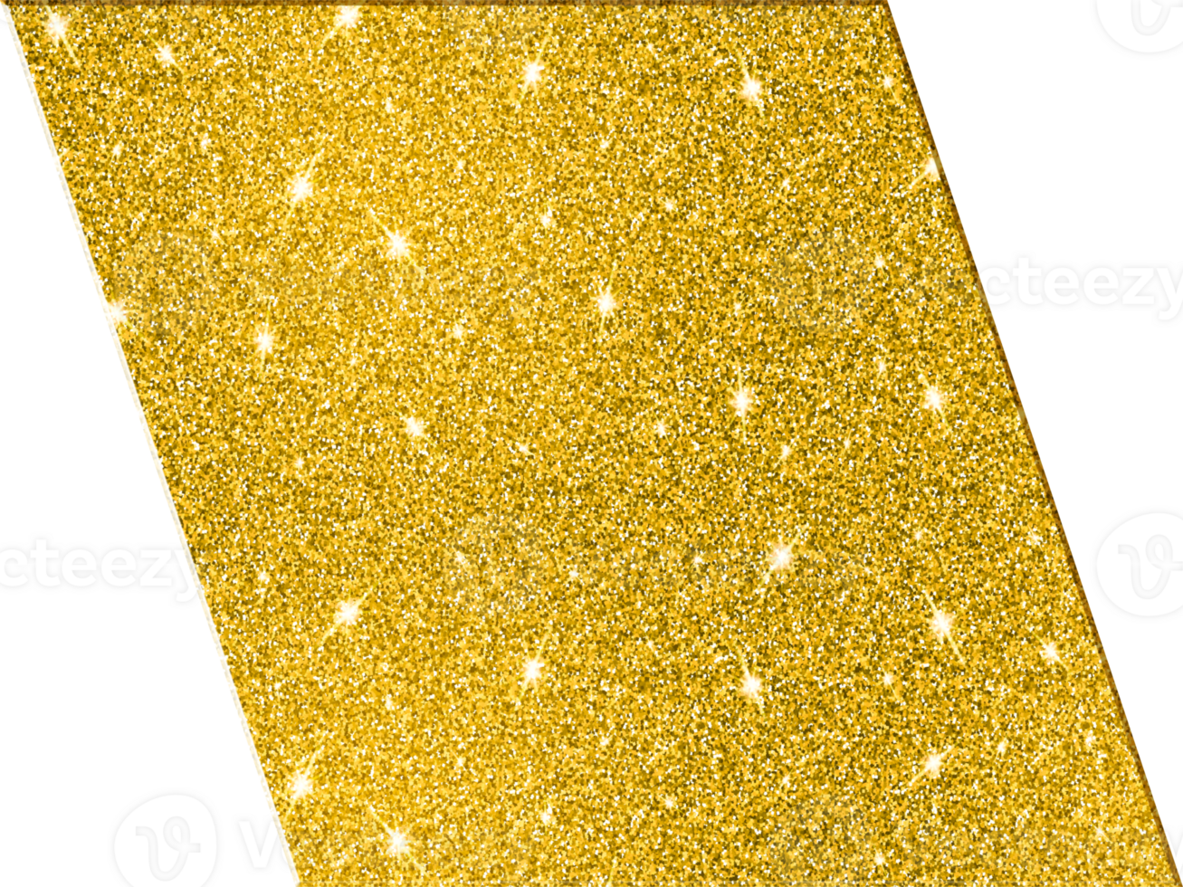 Parallelogram Left Shape Gold Glitter 3D Premium Elegant Sparkling Decorative Lustrous Chic Basic Shapes png